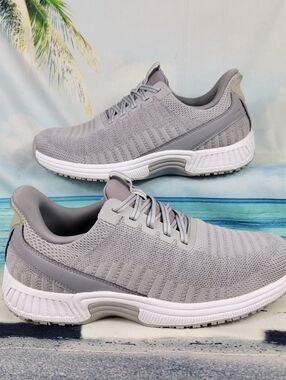 Orthofeet Womens Kita Hands Free Sneakers Gray Comfort Shoes Slip On Size 9.5